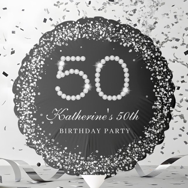 Silver Diamonds 50th Birthday Party Balloon (Creator Uploaded)