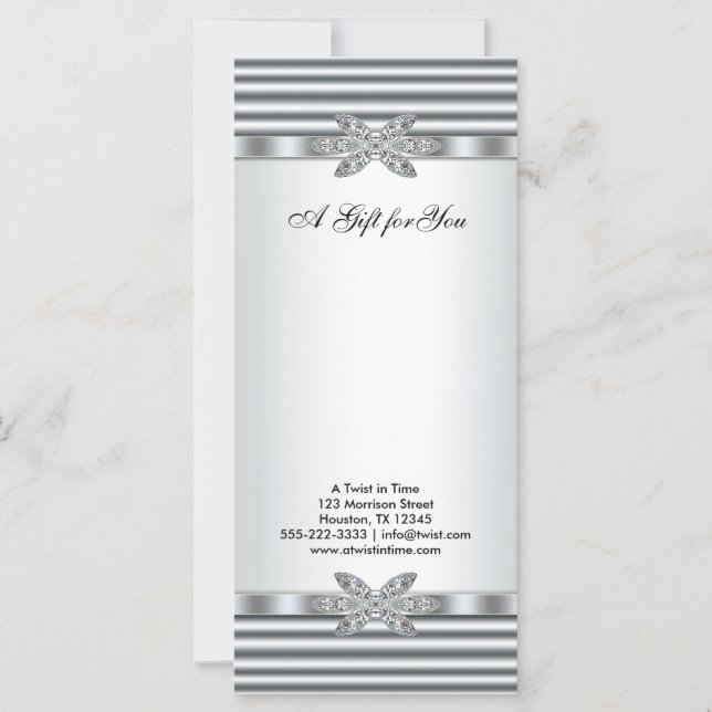 Silver Diamonds Business Gift Certificates (Front)