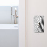 Silver Diamonds Glitter Bling Girly Light Switch Cover<br><div class="desc">This design may be personalized in the area provided by changing the photo and/or text. Or it can be customized by clicking Personalize this Template and then choosing the click to customize further option and delete or change the color of the background, add text, change the text color or style,...</div>