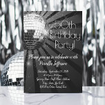 Silver Disco Ball 50th Birthday Party Invitation