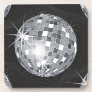 silver disco ball beverage coaster