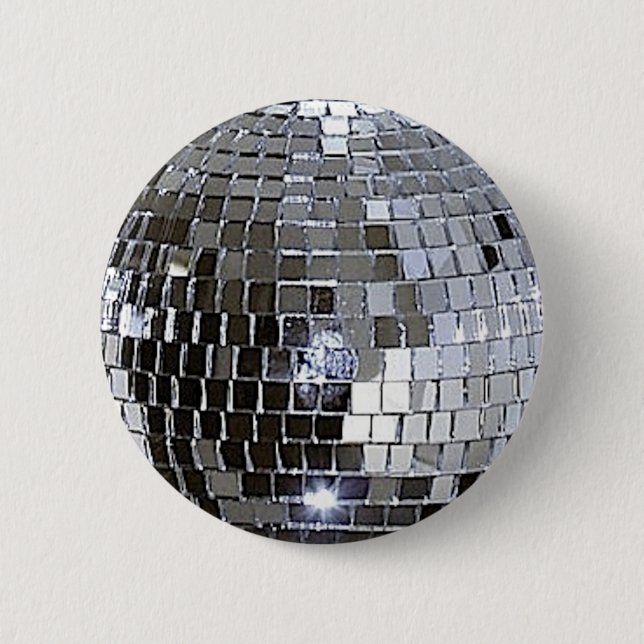 Silver Disco Ball Button (Front)