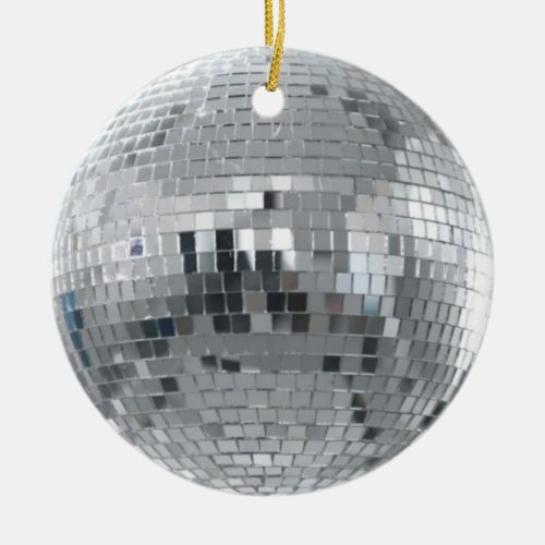 Silver Disco Ball Christmas Ornament