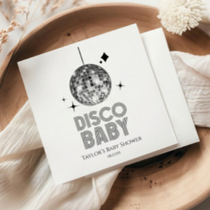 Silver Disco Ball 'Disco Baby' Baby Shower Napkins