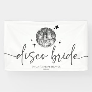 Silver Disco Ball Disco Bride Bridal Shower Banner