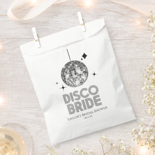 Silver Disco Ball Disco Bride Bridal Shower Favor Bag