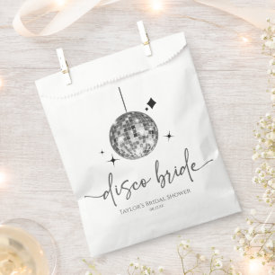Silver Disco Ball Disco Bride Bridal Shower Favor Bag