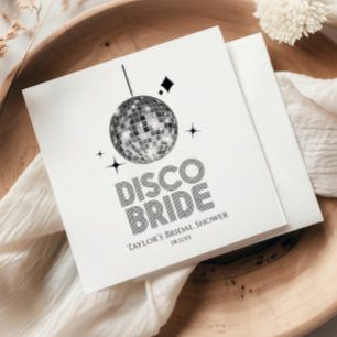 Silver Disco Ball Disco Bride Bridal Shower Napkins