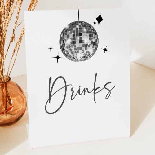 Silver Disco Ball Drinks Table Sign