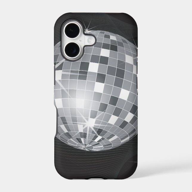 silver disco ball iphone case (Back)