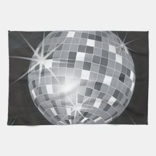 silver disco ball kitchen towel