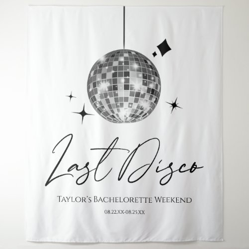 Silver Disco Ball Last Disco Bachelorette Party Tapestry