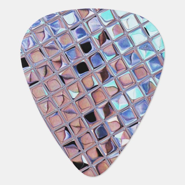 Silver Disco Ball Macro | Retro Mirror Ball Photo Guitar Pick (Front)