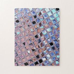 Silver Disco Ball Macro   Retro Mirror Ball Photo Jigsaw Puzzle