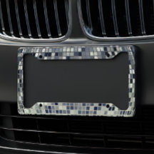 Silver Disco Ball Mosaic License Plate Frame
