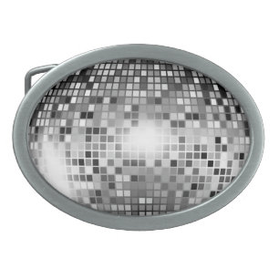 Silver Disco Ball Party Glamour Belt Buckle