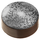 Silver Disco Ball Party Glamour Chocolate Covered Oreo (Angled)