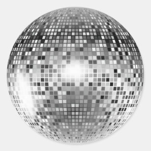 Silver Disco Ball Party Glamour Classic Round Sticker