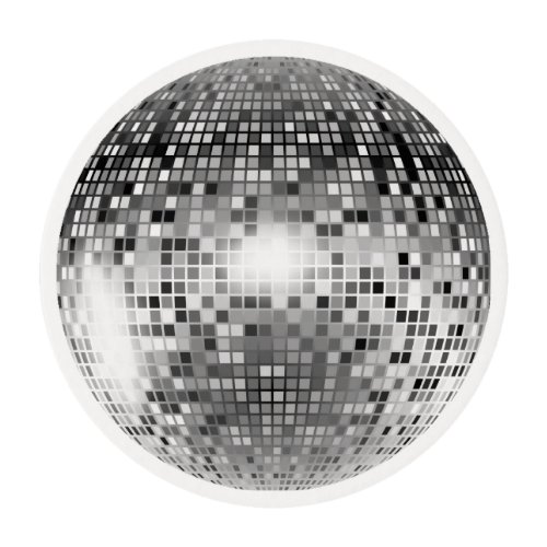 Silver Disco Ball Party Glamour Edible Frosting Rounds