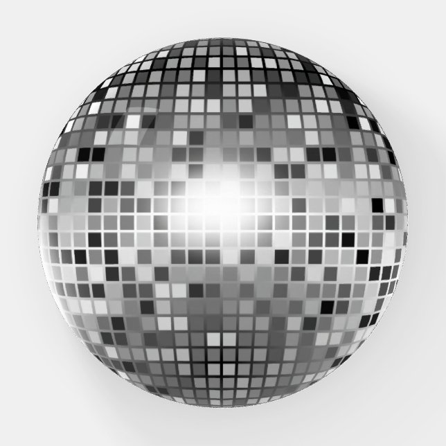 Silver Disco Ball Party Glamour Paperweight (Front)