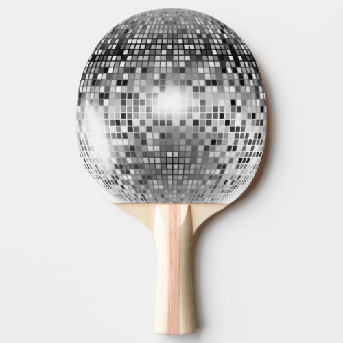 Silver Disco Ball Party Glamour Ping Pong Paddle