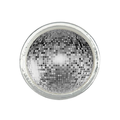 Silver Disco Ball Party Glamour Ring