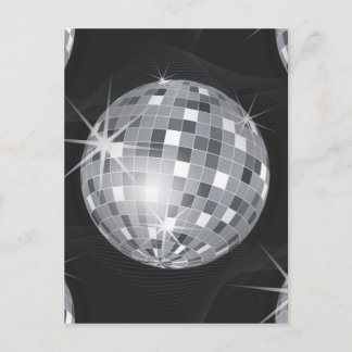 silver disco ball postcard