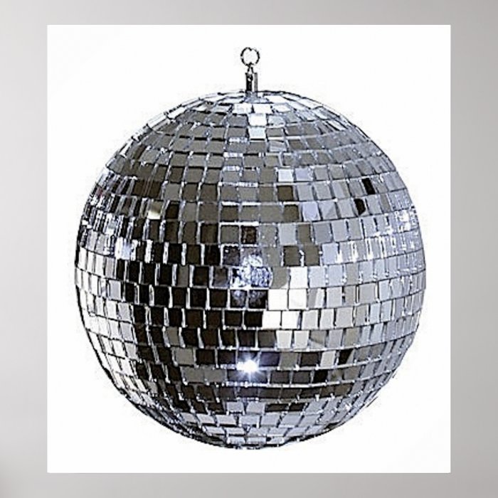 Silver Disco Ball Poster