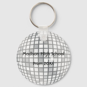 Silver Disco Ball Prom Formal Favor Keychain
