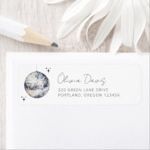 Silver Disco Ball Return Address Label