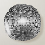 Silver Disco Ball Round Pillow at Zazzle