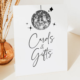 Silver Disco Ball Sign Cards and Gifts Sign