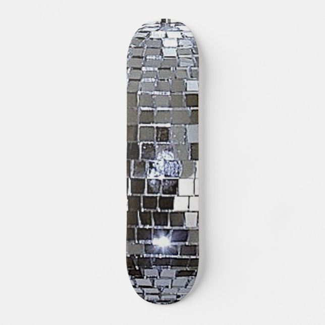 Silver Disco Ball Skateboard Deck (Front)