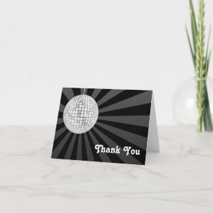 Silver Disco Ball Thank You Note Card