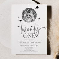 Silver Disco Ball Twenty One 21st Birthday Party