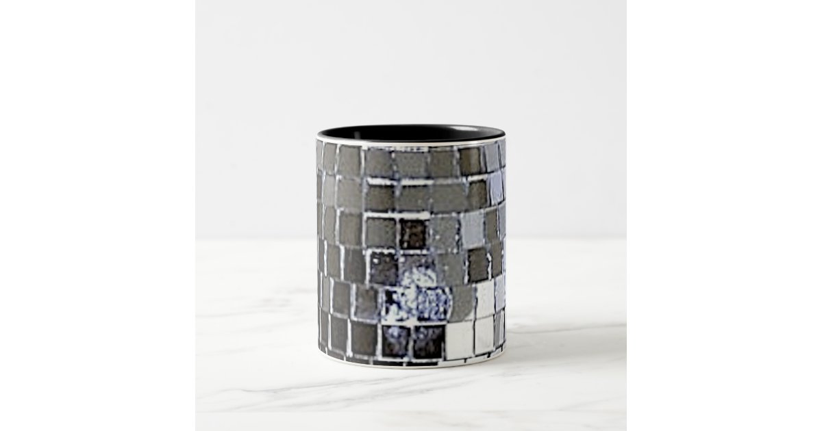 Disco Ball / Mirror Ball Glitter (Gold, PNG)' Two-Tone Mug