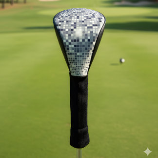 Silver Disco Mosaic Golf Head Cover