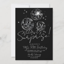 Silver disco party modern surprise birthday party