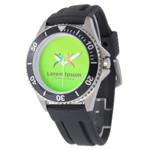 Silver dive watch with black band and a bright