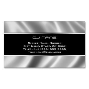Silver DJ Magnetic Business Card
