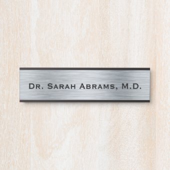 Silver Doctor Doctor's Door Sign Name Plate | Zazzle