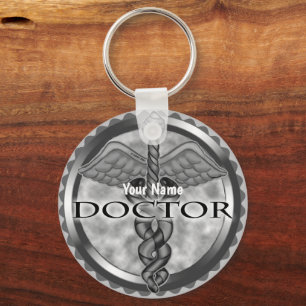 Silver doctor keychain