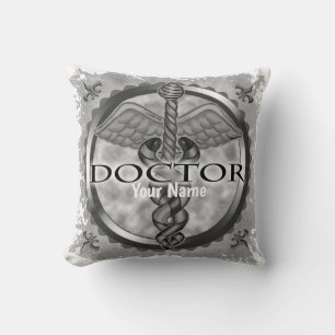 Silver doctor throw pillow