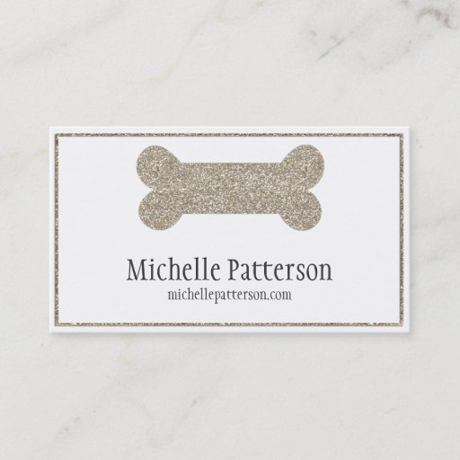 Customizable Silver Dog Bone Business Card Design