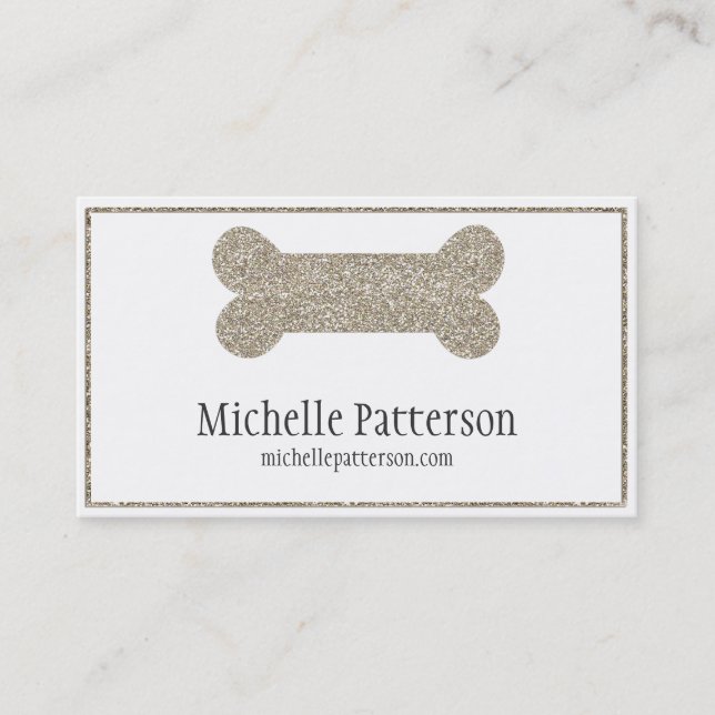 Silver Dog Bone Business Card Design (Front)