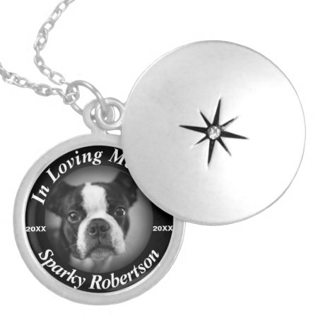 Silver Dog Memorial Locket Necklace