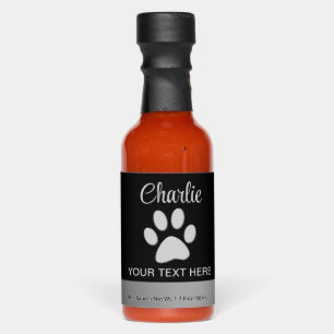 Silver Dog Paw on black background Hot Sauces