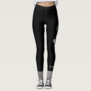Silver Dog Paw on black background Leggings