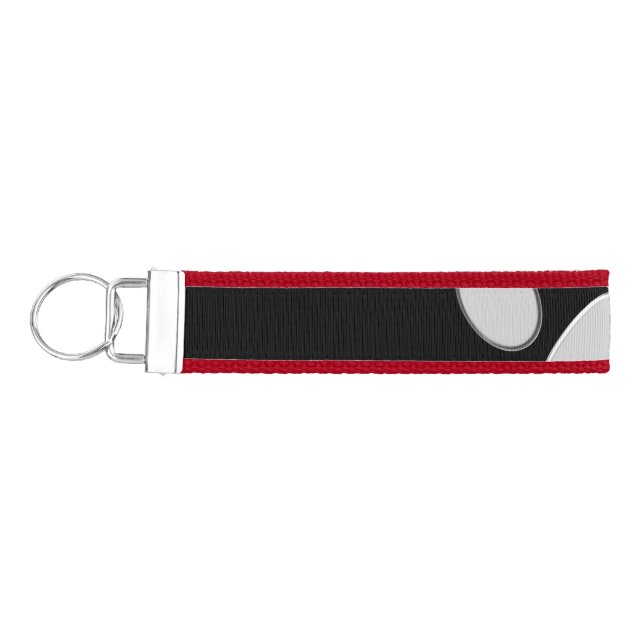  Silver Dog Paw on black background Wrist Keychain (Keys on Left)