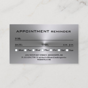 Silver Dog Paw on black Pet Grooming Service Appointment Card